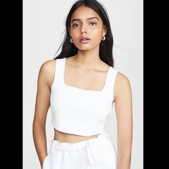 A.L.C. White Vicky Stretch Knit Crop Tank Size XS - Picture 1 of 8